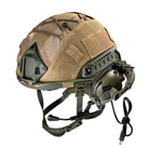 Балістичний шолом каска FAST Helmet NIJ IIIA оливковий+Тактичні навушники M32+квер - зображення 5