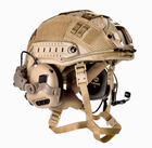 Балістичний шолом каска FAST Helmet NIJ IIIA Койот+Тактичні навушники M32+кавер - зображення 2