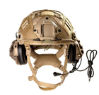 Балістичний шолом каска FAST Helmet NIJ IIIA Койот+Тактичні навушники M32+кавер - зображення 4