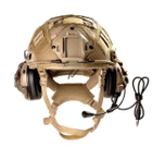Балістичний шолом каска FAST Helmet NIJ IIIA Койот Тактичні навушники M32 - зображення 4