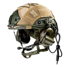 Балістичний шолом каска FAST Helmet NIJ IIIA оливковий + Тактичні навушники M32 - изображение 1