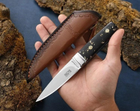 Нож туристический нескладной R. W. Loveless Marble M390 (длинна 175 мм, в кожаном чехле)