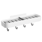 Мыльница клеящаяся двойная с крючками MBM HOME BP-11 WHITE пластиковая белая