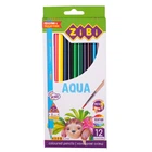 Набір кольорових акварельних олівців Zibi Kids Line Aqua 12 шт тригранні + пензлик (ZB.2475)