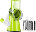 Механическая овощерезка мультислайсер TableTop Drum Grater 3 насадки Зеленый