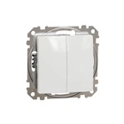 Кнопочный двухклавишный выключатель Schneider Electric 10A, белый Sedna Design & Elements SDD111118