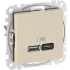 Розетка USB A+C, 3 A 45 Вт Бежевий Sedna Design Schneider Electric SDD112404