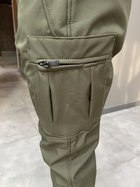 Штани зимові тактичні софтшелл флісові, розмір XL, Олива, утеплені штани для військових - зображення 4