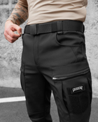 Зимові брюки карго тактичні Softshell BEZET Ешелон чорні - XS - зображення 4