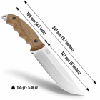 Мисливський Ніж з Нержавіючої Сталі HK6 SSH BPS Knives - Ніж для риболовлі, мисливства, походів - зображення 2