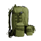 Рюкзак тактический +3 подсумка AOKALI Outdoor B08 75L Green - изображение 3