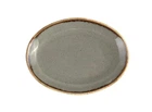 Тарелка Dark Grey Porland мелкая фарфоровая овальная 310мм 112131/DG