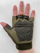 Рукавички безпалі захисні Ultimatum Олива,Тактичні рукавички без пальців - изображение 2