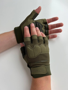 Рукавички безпалі захисні Ultimatum Олива,Тактичні рукавички без пальців - изображение 4