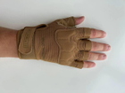 Рукавички безпалі захисні Ultimatum Койот,Тактичні перчатки без пальців M - изображение 1