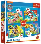 Пазли Trefl 4 в 1 - Цуценячий патруль. Рухливі цуценята / Viacom PAW Patrol / 12,15,20,24 елементів (34628)