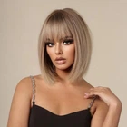 Жіноча перука каре EASIHAIR Wigs-LC1052-3 коротке пряме синтетичне волосся з чубчиком Blond Ombre "P" (79499692)