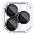 Защитное стекло Epik Metal Classic на камеру (в упак.) для Apple iPhone 15 Pro (6.1") / 15 Pro Max (6.7") Черный / Black