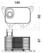 Радиатор масла VW T5/T6 2.0 TSI 11-(теплообменник), MAHLE/KNECHT (CLC185000S)