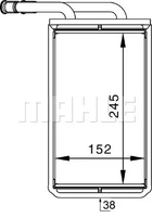 Радіатор пічки Transit 94-00 (-AC), MAHLE/KNECHT (AH144000P)