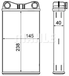 Радіатор пічки Audi A4 00-09, MAHLE/KNECHT (AH7000S)