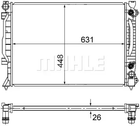 Радіатор 448 mm AUDI, MAHLE/KNECHT (CR1686000S)