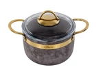Кастрюля 2,5L антипригарная со стеклянной крышкой gold