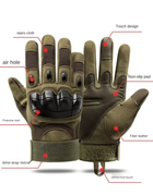 Тактичні рукавички Combat Touch Touchscreen військові Хакі M - зображення 4
