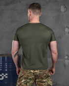 Тактическая мужская потоотводящая футболка С Богом за Украину L олива (85912) - изображение 5