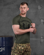 Тактическая мужская потоотводящая футболка С Богом за Украину M олива (85912) - изображение 3