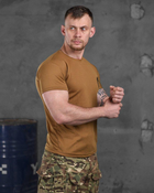 Армейская мужская футболка Военная Разведка потоотводящая M койот (85916) - изображение 5