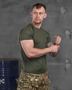 Армейская мужская футболка Военная Разведка потоотводящая M олива (85910) - изображение 3