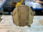 Кавер на каску фаст размер XL шлем маскировочный чехол на каску Fast цвет койот армейский - изображение 4