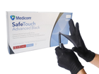 Нитриловые перчатки Medicom, плотность 5 г. - SafeTouch Premium Black - Чёрные (100 шт) S (6-7) - изображение 1