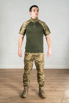 Военная форма убакс с коротким рукавом и брюки CoolMax рип-стоп tactical Пиксель Олива (587) , L - изображение 1