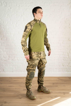 Форма армейская убакс и штаны с наколенниками рип-стоп ХБ tactical Пиксель Олива (601) , 2XL - изображение 3