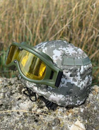 Шлем маскировочный Кавер на каску с креплением для очков цвет пиксель водонепроницаемый - изображение 3