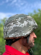 Шлем маскировочный Кавер на каску с креплением для очков цвет пиксель водонепроницаемый - изображение 4