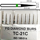 Бор алмазний FG стоматологічний турбінний наконечник упаковка 10 шт UMG КОНУС 1,4/8,0 мм 314.165.534.014 - зображення 2