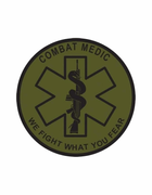 Шеврон патч " Бойовий медик – ми перемагаємо твій страх " на липучці велкро - зображення 1