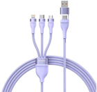 Kabel Baseus Flash 2 3w1 USB Type-C - micro-USB - Lightning 1.5 m Purple (CASS030205) - obraz 1