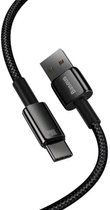 Kabel Baseus Tungsten Gold USB Type-A - USB Type-C 1 m Black (CAWJ000001) - obraz 3