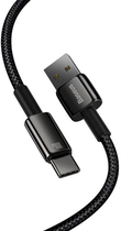 Kabel Baseus Tungsten Gold USB Type-A - USB Type-C 1 m Black (CAWJ000001) - obraz 3