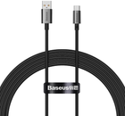 Kabel Baseus Superior USB Type-A - USB Type C 2 m Black (CAYS001001) - obraz 1