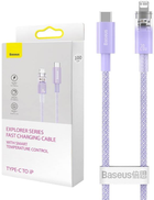 Kabel Baseus Explorer USB Type-C - Lightning 1 m Purple (CATS010205) - obraz 3