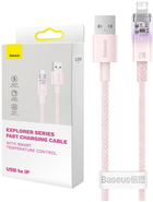 Kabel Baseus Explorer USB Type-A - Lightning 2 m Pink (CATS010104) - obraz 2