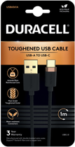 Kabel Duracell USB Type-A - USB Type-C 1 m Black (USB6061A) - obraz 1