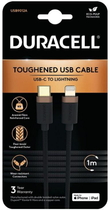 Kabel Duracell USB Type-C - Lightning 1 m Black (USB9012A) - obraz 1