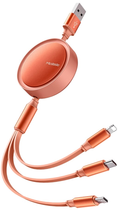 Кабель Mcdodo 3в1 USB Type-C - micro USB + Apple Lightning - USB Type-A 1.2 м Orange (CA-7252) - зображення 1