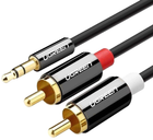 Kabel Ugreen mini-jack 3.5 mm - 2 RCA 1 m Black (6957303801237) - obraz 1